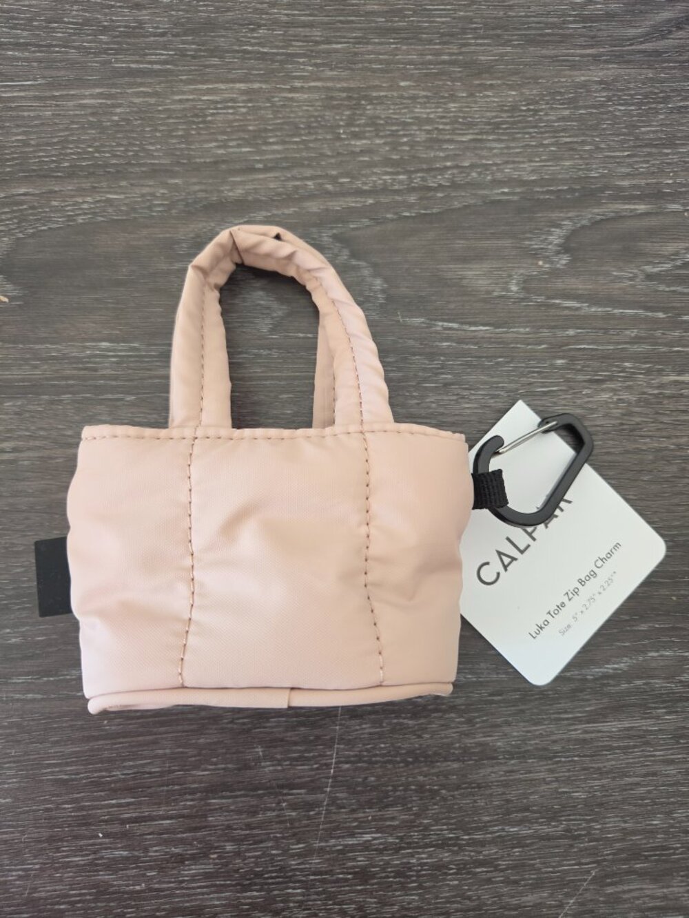 Calpak, Luka Tote Zip Bag Charm, Rose Quartz, NWT